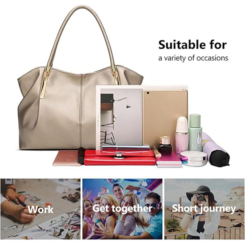 Women'S Tote Bag Bags, Large Leather Shoulder Bag Purse Top Handle Hobo Handbag