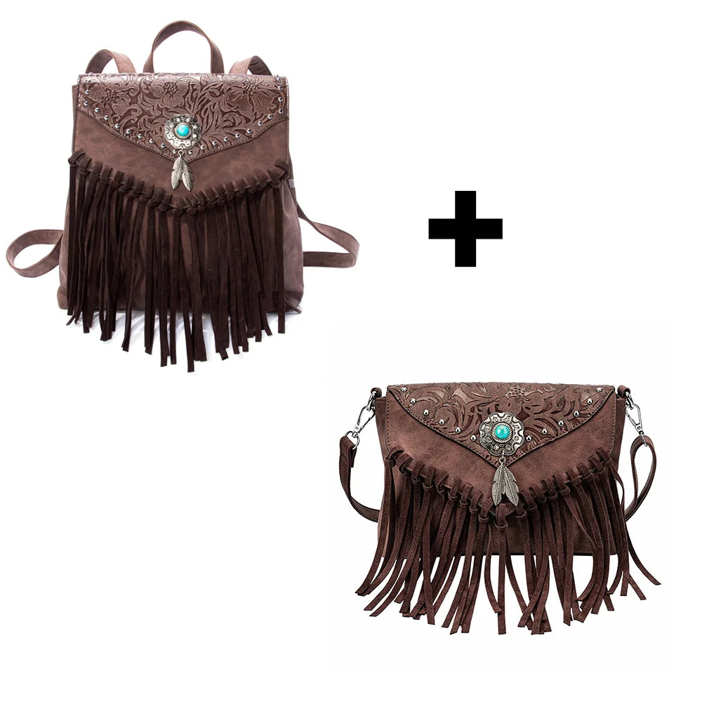Celela Original Designer Backpacks Vintage Messenger Bag Female Large Capacity Tassel Shoulder Ladies Bags Westerntrend Purses