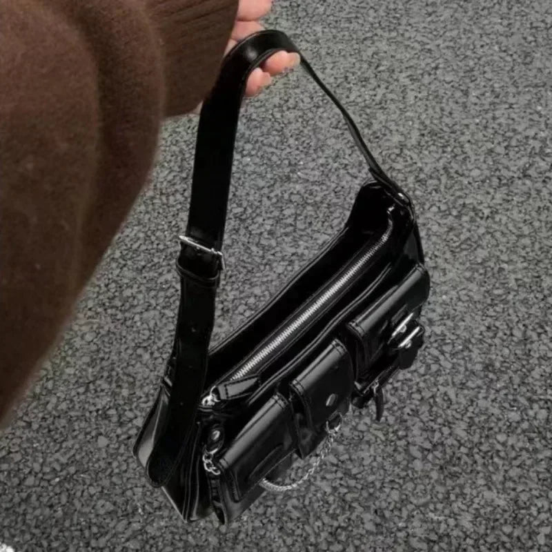 Richme Punk Bolso Mujer Fashion 2025 Trend New Design Chains Crossbody Shoulder Bags Harajuku Y2K PU Individuality Ladies Bags