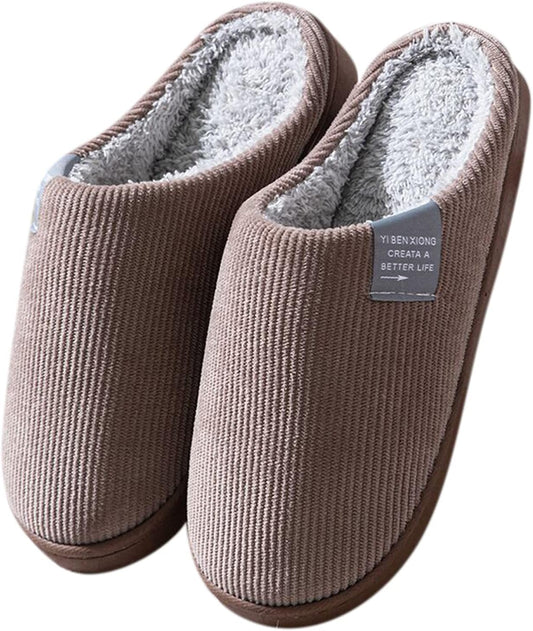 Women'S Slippers Men'S Warm Slippers Winter Warm Memory Foam House Slippers Soft Cozy Fuzzy Non-Slip Clog Slipper