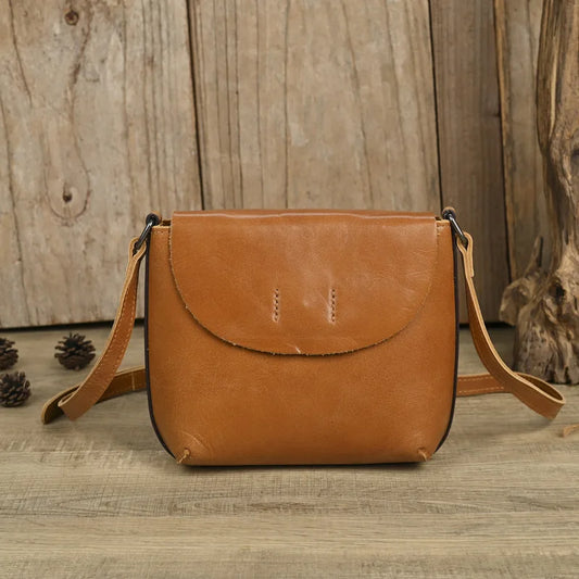 Retro Genuine Leather Women Bag Ladies Bags 2025 New Simple First Layer Cowhide Female Shoulder & Crossbody Bags