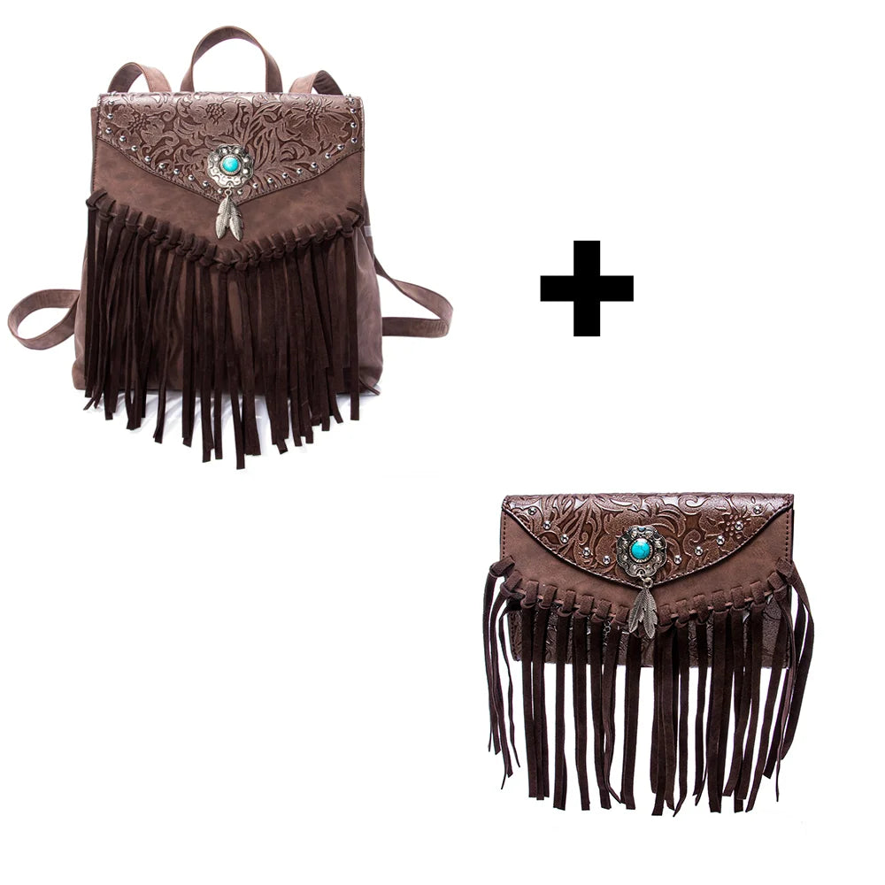 Celela Original Designer Backpacks Vintage Messenger Bag Female Large Capacity Tassel Shoulder Ladies Bags Westerntrend Purses