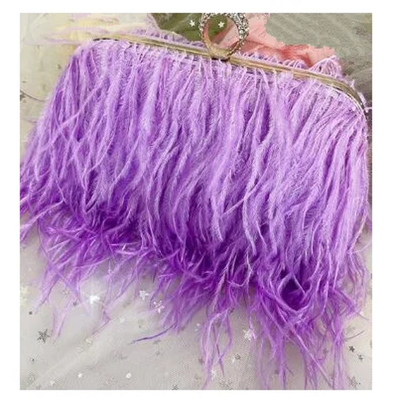 Women Bags Handbags Famous Brands Ostrich Feather Clutch Luxury Handbags Women Bags Designer Chain Evening Party Clutch Bag