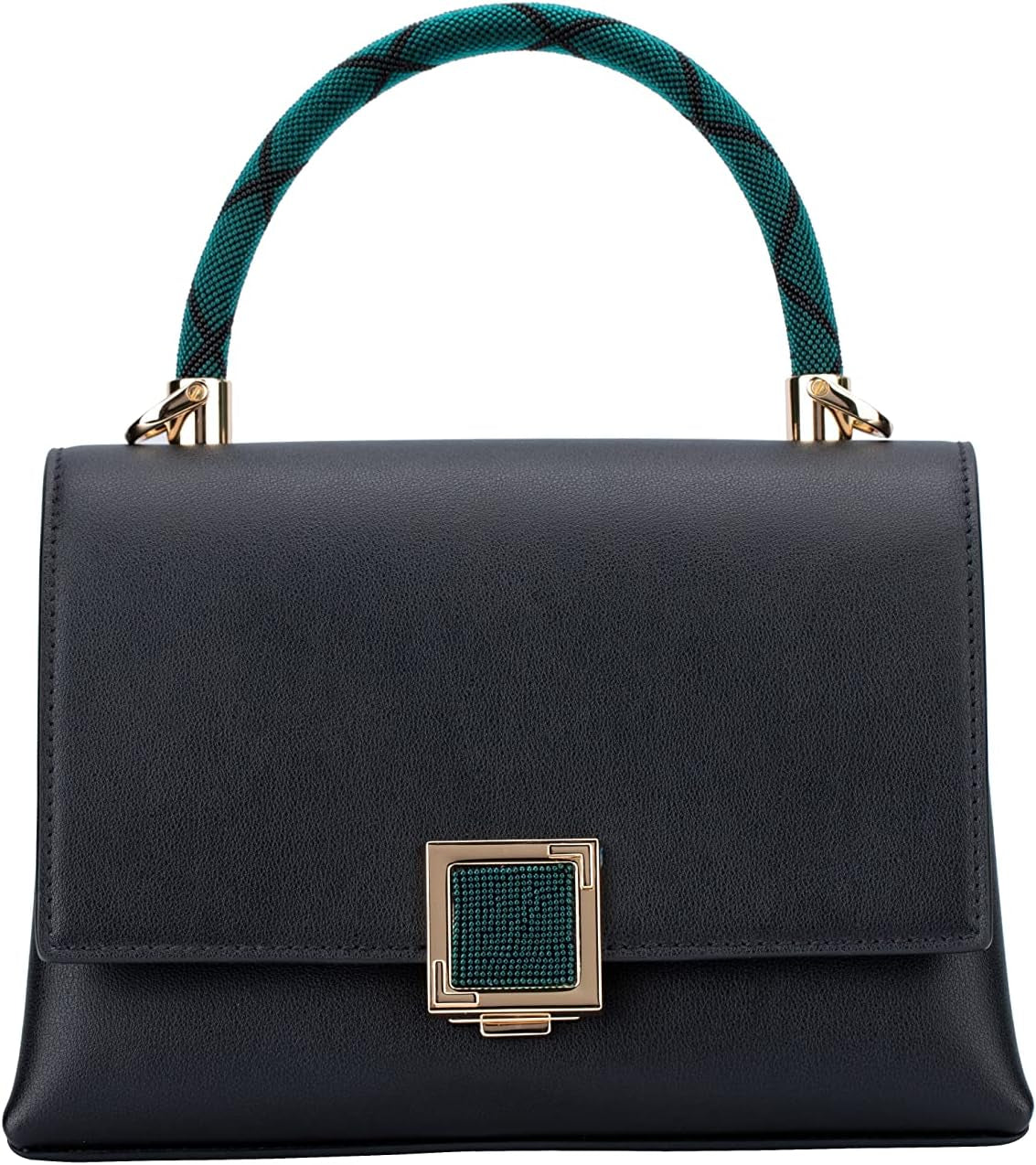 Women's Top Layer Leather Crossbody Handbag - Elegant One-Shoulder Design for Professional Use (LW002) - Black