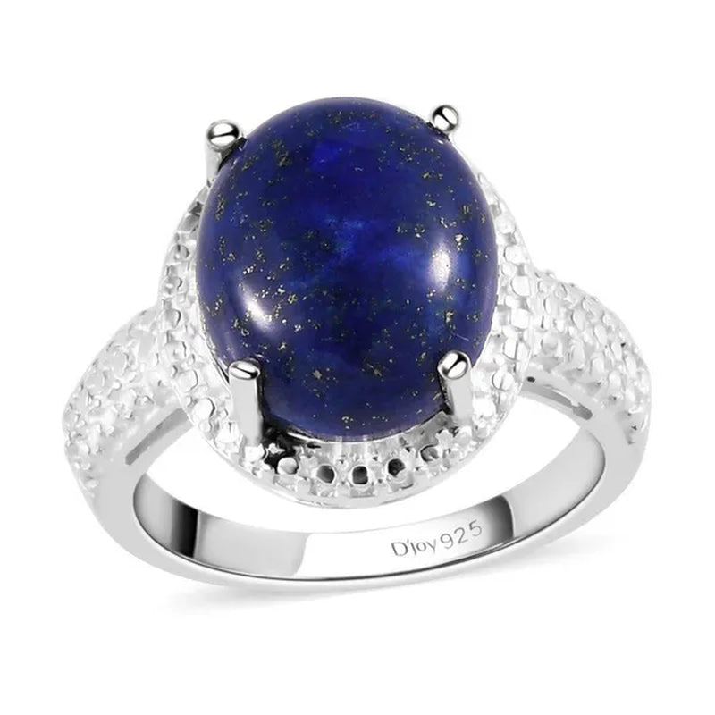 925 Sterling Silver Lapis Lazuli Crystal Chakra Reiki Ring for Women Jewelry Gifts for Women Birthday Gifts