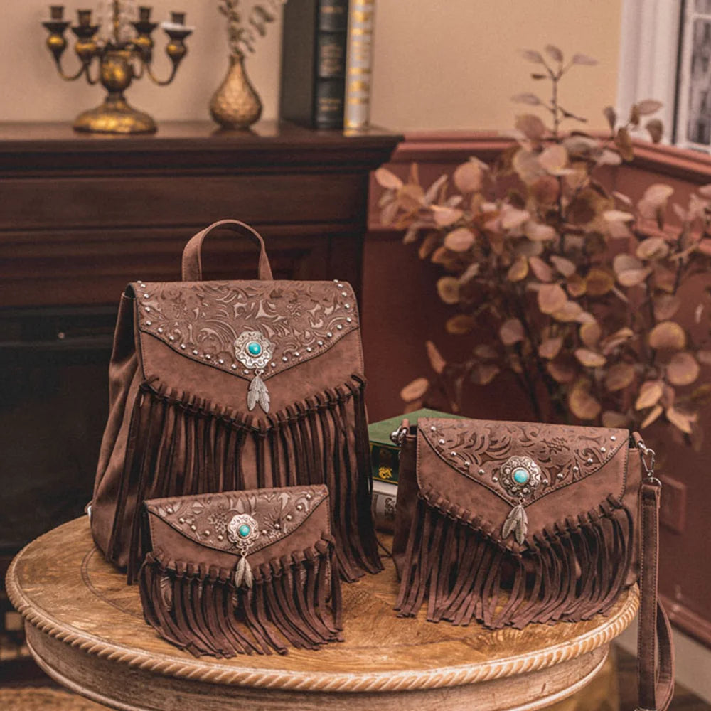 Celela Original Designer Backpacks Vintage Messenger Bag Female Large Capacity Tassel Shoulder Ladies Bags Westerntrend Purses