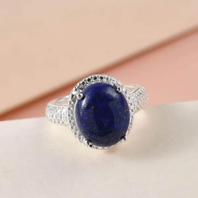925 Sterling Silver Lapis Lazuli Crystal Chakra Reiki Ring for Women Jewelry Gifts for Women Birthday Gifts