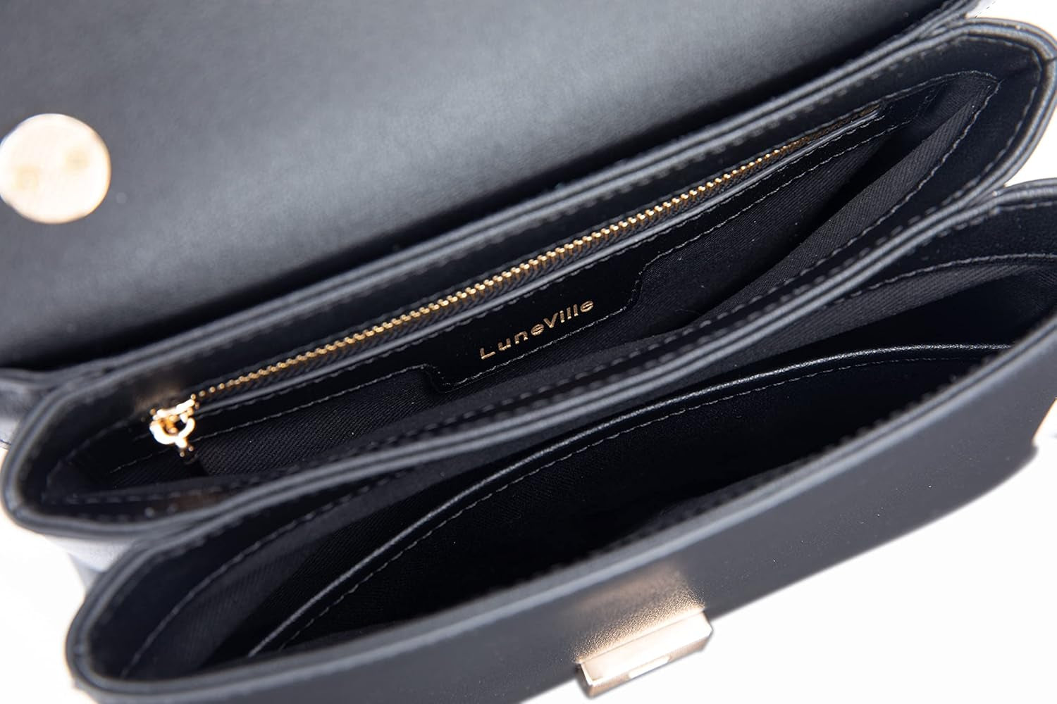 Women's Top Layer Leather Crossbody Handbag - Elegant One-Shoulder Design for Professional Use (LW002) - Black