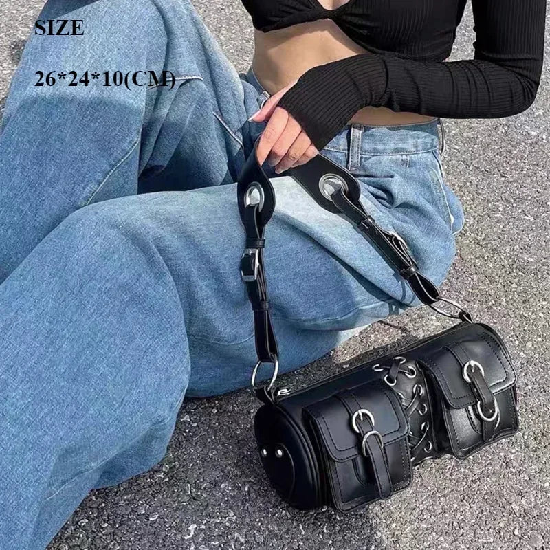 Richme Punk Bolso Mujer Fashion 2025 Trend New Design Chains Crossbody Shoulder Bags Harajuku Y2K PU Individuality Ladies Bags