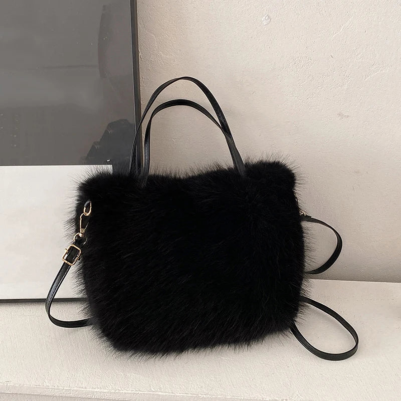 Solid Zipper Women'S Shoulder Bags Ladies Bags on Sale 2024 High Quality Winter Milk Cotton Women'S Handbags Fashion Soft Bolsos